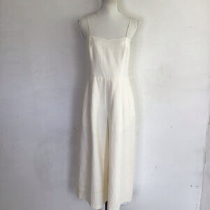 Club Monaco Women Elegant Buttery Cream Yellow Sleeveless Jumpsuit Size 6